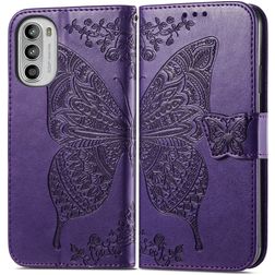 Mobigear Butterfly Motorola Moto G82 Cover a libro portafoglio - Viola