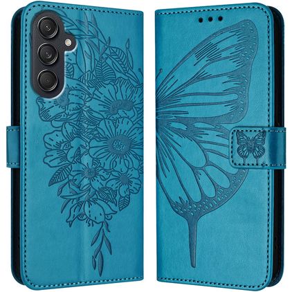 Mobigear Butterfly Samsung Galaxy M55 Wallet case - Blue