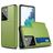 Mobigear Card Samsung Galaxy S21 Ultra Funda Plástico rígido Carcasa Antigolpes con tarjetero - Verde