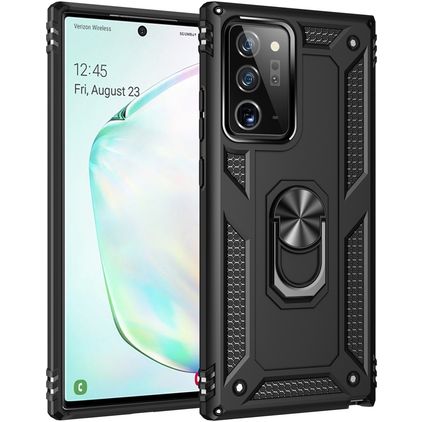 Mobigear Armor Ring Samsung Galaxy Note 20 Plástico rígido Capa traseira Antichoque com anel - Preto