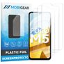 Mobigear POCO M5 Película de ecrã em plástico - Compatível com capas (Pack de 3)