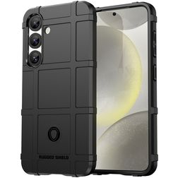 Mobigear Rugged Shield Samsung Galaxy S25 Plus Fleksibel TPU Bagsidecover Stødsikkert - Sort