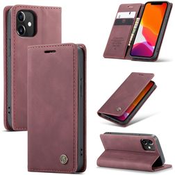 CaseMe 013 iPhone 12 Mini Pungetui med Seddelrum - Rød