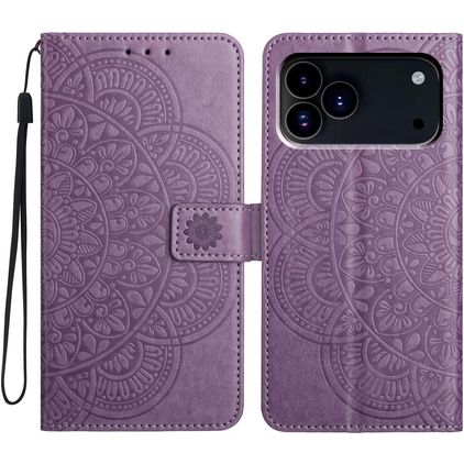 Mobigear Mandala iPhone 18 Pro Capa livro Carteira - Roxo