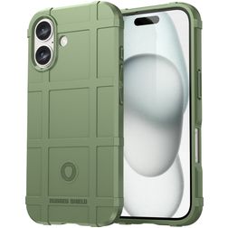 Mobigear Rugged Shield iPhone 16 TPU flessibile Back cover Antiurto - Verde