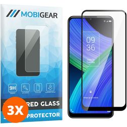 Mobigear Premium TCL 20 R 5G Tempered Glass Screen Protector - Case Friendly - Black (3-Pack)