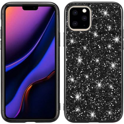 Mobigear Glitter iPhone 11 Hardcase Etui plecki - Czarny