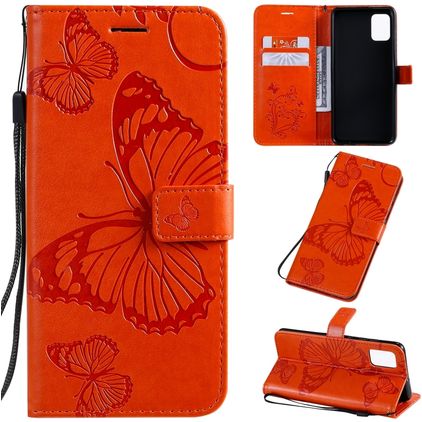 Mobigear Butterfly Samsung Galaxy A51 Plånboksfodral med sedelfack - Orange