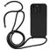 Mobigear Lanyard iPhone 14 Pro Max Silikone Cover med snor - Sort