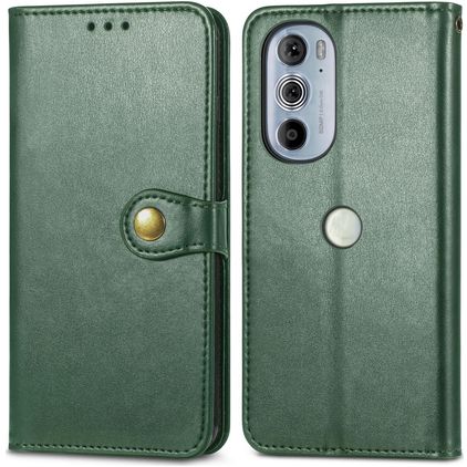 Mobigear Snap Button Motorola Edge 30 Pro Etui z klapką typu portfel - Zielony