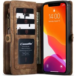 CaseMe 008 iPhone 12 Funda tipo libro 2 en 1 con carcasa extraíble Cartera - Marrón