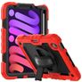 Mobigear SureGrip Xtreme iPad Mini 6 (2021) Plastica rigida / Silicone Back cover + Portapenna + Tracolla + Supporto - Nero / Rosso
