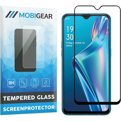 Mobigear Premium OPPO A12 Härdat glas Skärmskydd - Skalvänligt - Svart