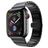 Mobigear Madrid Rostfritt stål Apple Watch Armband Fjärilslås - 49/46/45/44 mm - Svart