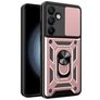 Mobigear Armor Ring Cam Slide Samsung Galaxy S24 FE Hard Case Back cover Shockproof with Ring Holder and Camera Slider - Rose Gold