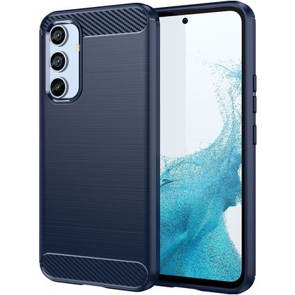 Mobigear Brushed Slim Samsung Galaxy A54 Fleksibel TPU Bagsidecover - Blå