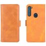 Mobigear Slim Magnet Motorola One Fusion Plus Cover a libro portafoglio - Cognac
