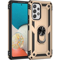 Mobigear Armor Ring Samsung Galaxy A53 Hårdt Bagsidecover Stødsikkert med ringholder - Guld