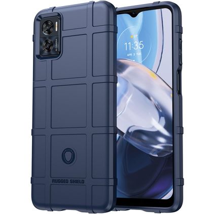 Mobigear Rugged Shield Motorola Moto E22i Fleksibel TPU Bagsidecover Stødsikkert - Blå
