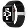 Mobigear Braided Nailon Apple Watch Ranneke Säädettävä taittolukko - 42/41/40/38 mm - Musta