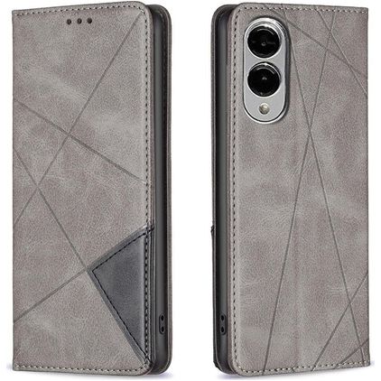 Mobigear Rhombus Slim Samsung Galaxy S25 Edge Plånboksfodral - Grå