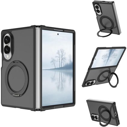 Mobigear 360 Rotating Ring Samsung Galaxy Z Fold 8 MagSafe Plástico rígido Capa traseira com anel - Preto
