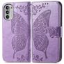 Mobigear Butterfly Motorola Moto G82 Pungetui med Seddelrum - Lilla