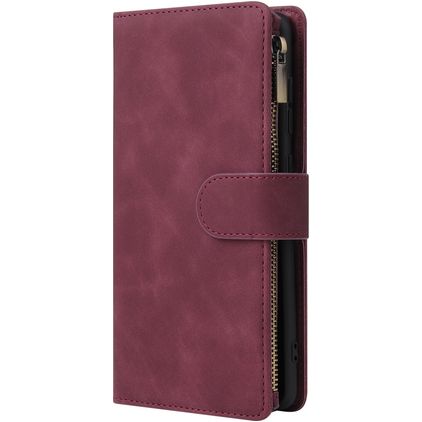 Mobigear Zipper Samsung Galaxy A71 Cover a libro portafoglio - Rosso