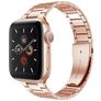 Mobigear Lissabon Rustfrit stål Apple Watch Urrem Sommerfuglelås - 42/41/40/38 mm - Rosaguld