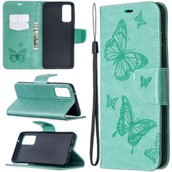 Mobigear Butterfly Samsung Galaxy S20 FE Knížkové pouzdro Peněženka - Tyrkysová