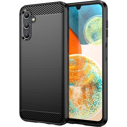 Mobigear Brushed Slim Samsung Galaxy A14 Fleksibel TPU Bagsidecover - Sort