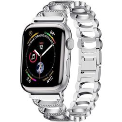 Mobigear Vienna Ocelový řemínek Apple Watch Řemínek Motýlková spona - 42/41/40/38 mm - Stříbrná
