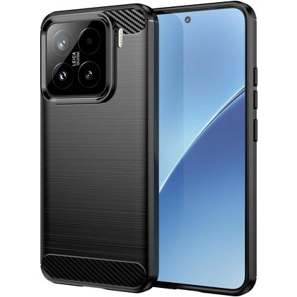 Mobigear Brushed Slim Xiaomi 15 Flexibilní TPU Zadní kryt - Černá