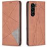 Mobigear Rhombus Slim Samsung Galaxy S25 Plus Knížkové pouzdro - Hnědá