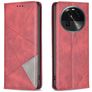 Mobigear Rhombus Slim OPPO Find X6 Capa livro - Vermelho