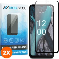 Mobigear Premium Nokia C22 Vidro temperado Película de ecrã - Compatível com capas - Preto (Pack de 2)