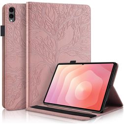 Mobigear Tree Samsung Galaxy Tab S11 Ultra Plånboksfodral + Pennhållare - Roséguld