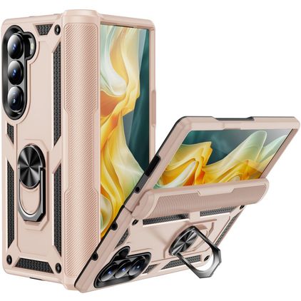 Mobigear Armor Ring Samsung Galaxy Z Fold 6 Plástico rígido Capa traseira Antichoque com anel - Laranja