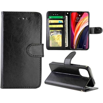 Mobigear Wallet iPhone 12 Pungetui med Seddelrum - Sort