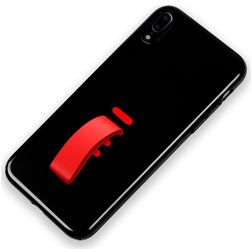 Mobigear Rubber Ring iPhone XS Max Hard Case Back cover with Ring Holder - Black