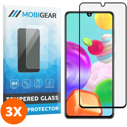 Mobigear Premium Samsung Galaxy A41 Vidro temperado Película de ecrã - Compatível com capas - Preto (Pack de 3)
