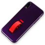 Mobigear Rubber Ring iPhone XS Max Kova Suojakuori + Sormuspidike - Violetti