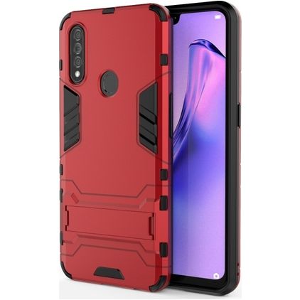 Mobigear Armor Stand OPPO A31 Funda Plástico rígido Carcasa Antigolpes con soporte - Rojo