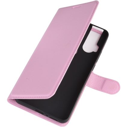 Mobigear Classic Motorola One Hyper Funda tipo libro Cartera - Rosa