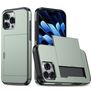 Mobigear Card iPhone 16 Pro Max Hard Case Back cover Shockproof with Card Holder - Green
