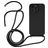 Mobigear Lanyard iPhone 14 Pro Silikone Cover med snor - Sort