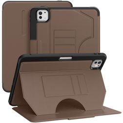 Mobigear Magnetic Folio iPad Pro 11 polegadas (2024) Capa livro + Suporte para caneta stylus - Castanho