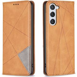 Mobigear Rhombus Slim Samsung Galaxy S25 Cover a libro - Cognac