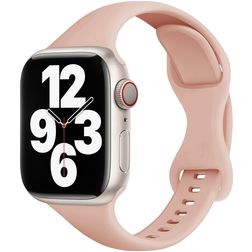 Mobigear Sport Slim Silicone Apple Watch Cinturino Chiusura a perno - 42/41/40/38 mm - Rosa pastello
