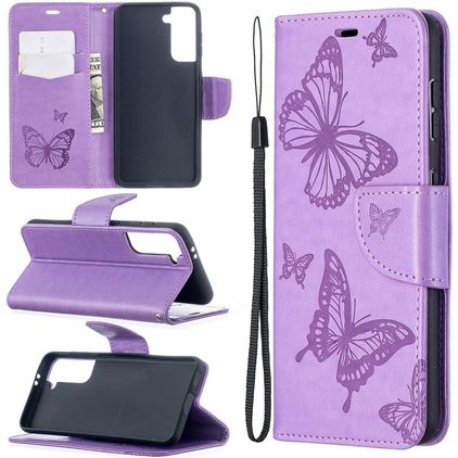 Mobigear Butterfly Samsung Galaxy S20 FE Wallet case - Purple